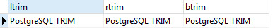 PostgreSQL TRIM function examples